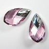1 Stück Swarovski® Kristalle 6565, Met Cap Pear-shaped Pendant 22mm, Light Rose Light Chrome