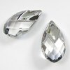 1 Stück Swarovski® Kristalle 6565, Met Cap Pear-shaped Pendant 18mm, Crystal Light Chrome
