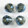 6 Stück facettierte Glas Tropfen, ca.10x9,5mm, Bohrung 1mm, Crystal Blue Iris