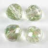6 Stück facettierte Glas Tropfen, ca.10x9,5mm, Bohrung 1mm, Crystal Luminous Green AB