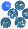 1 Stück K9 Glas Chaton 27mm, Crystal Blue DeLite Unfoiled
