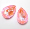 1 Stück K9 Glass Pear Drop 20x30mm, Crystal Light Rose DeLite Unfoiled