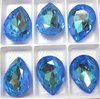 1 Stück K9 Glas Pear Drop 13x18mmm, Crystal Blue DeLite Unfoiled