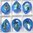 1 Stück K9 Glas Pear Drop 13x18mm, Crystal Blue DeLite Unfoiled