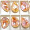 6 Stück K9 Glas Pear Drop 13x18mmm, Crystal Light Peach DeLite Unfoiled