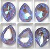 6 Stück K9 Glas Pear Drop 13x18mmm, Crystal Purple DeLite Unfoiled