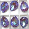 6 Stück K9 Glas Pear Drop 10x14mmm, Crystal Dark Purple DeLite Unfoiled
