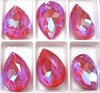 6 Stück K9 Glas Pear Drop 10x14mmm, Crystal Red DeLite Unfoiled