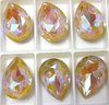 6 Stück K9 Glas Pear Drop 10x14mmm, Crystal Senf DeLite Unfoiled