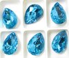 1 Stück K9 Glas Pear Drop 10x14mmm, Aquamarine Foiled