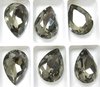 1 Stück K9 Glas Pear Drop 10x14mmm, Black Diamond Foiled
