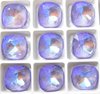 6 Stück K9 Glas Quadrat Chaton, 12mm, Crystal Lilac DeLite Unfoiled