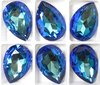 1 Stück K9 Glass Pear Drop 20x30mm, Crystal Bermuda Blue Foiled