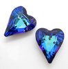 1 Stück K9 Glas Herz Anhänger, 22x27mm, Crystal Bermuda Blue