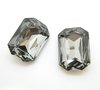 1 Stück K9 Glas Octagon 13x18mm, Black Diamond Foiled