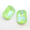 6 Stück K9 Glas Octagon 13x18mm, Crystal Light Green DeLite Unfoiled