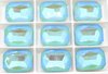 4 Stück normale Glas Octagon 10x14mm, Aquamarine MI